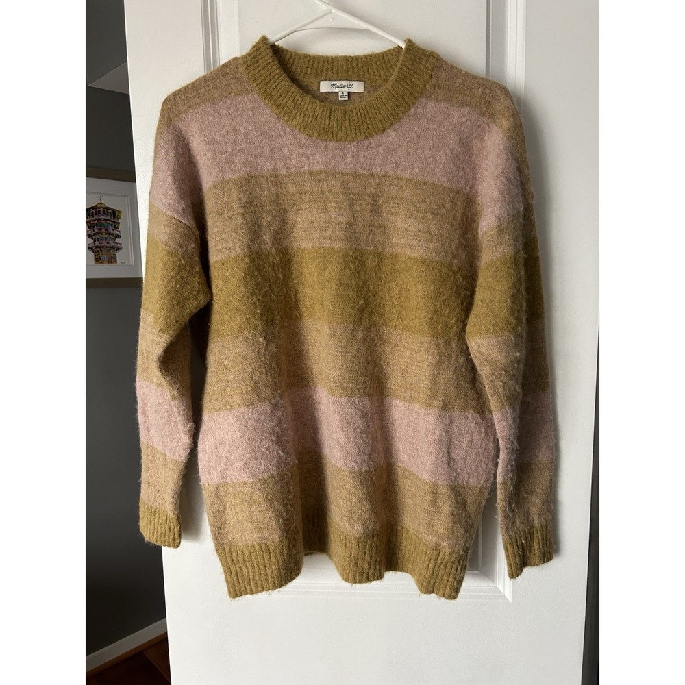 Madewell Alpaca Blend Space Dyed Otis Crewneck Pullover Striped Sweater Small